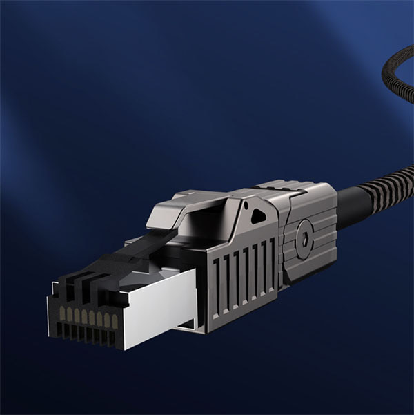 하기비스 ENC01 360°회전  CAT8 이더넷 랜케이블 아연합금 24AWG 40Gbps 2000Mhz Hagibis ENC01 CAT8 Ethernet Cable
